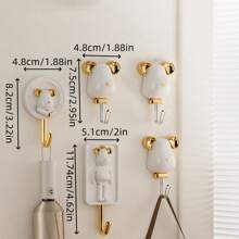 Móc treo tường hình gấu BLINK hoạt hình cửa, phòng tắm, nhà bếp không cần khoan - Nhiều màu - Xem 2