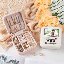 1pc Customized Photo Women's Jewelry Box, Bridesmaid Jewelry Box, Perfect Holiday Gift, Earrings, Necklaces, Bracelets, Ring Boxes, Exquisite Gift For Her