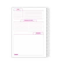 Caderno Universitário 20 Materias 400 Folhas Feminino Pop Fashion Credeal - Rosa chiclete - Visão 5