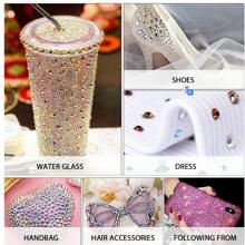 1200/2000/3000/10000/12500/20000 Pcs Purple Bulk Pack 3-5mm Resin Non-Hot Fix Rhinestones AB Transparent Flat Bottom Plastic Crystals DIY Shiny Diamonds