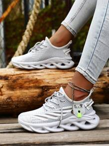 Women's Sneakers Athletic Sporty Shoes Non Slip Blade Running Gym Workout Casual Shoes Lightweight Walking Shoes Fashion Sneakers White Trainers
