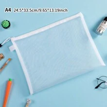 Pasta transparente para documentos de camada única/dupla, pasta de malha com zíper tamanho A4 para armazenamento de material escolar, organizador de arquivos de escritório, volta às aulas, volta às aulas, material escolar