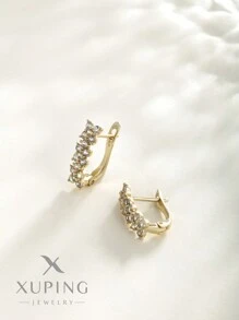 XUPING JEWELRY 1 对精致 14K 镀金耳环，适合女性日常和派对佩戴 - 金黃色 - 查看 4