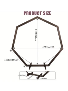 Wooden Wedding Arch 7.2 Feet (With Supporting Poles), A Seven Story Wooden Wedding Arch Used For Weddings, Parties, Indoor, Outdoor, Background, And Garden Decoration,Halloween And Decorations - 7.2英尺 - 查看 2