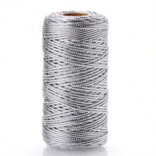 100m/Roll Golden Thread Silver Color Cord Packing Rope Ornament String For DIY Needlework Wedding Party Christmas Gift Decor 1.5mm - Gift Wrapping Rope - View 7