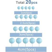 20 件球形蛋糕装饰迷你气球蛋糕装饰棒金球蛋糕签蛋糕装饰球蛋糕装饰品适用于圣诞节万圣节婚礼生日蛋糕装饰品