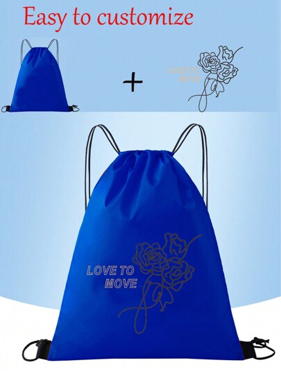 Blank Polyester Drawstring Backpack, Sports Bag, Water Resistant For Customization