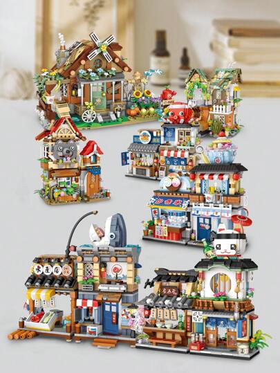 LOZ Mini Blocks, Foldable Japanese Street Scene DIY Set, Multiple Colors Available, 3D Puzzle Assemble, Office Desk Decor, Adult Holiday Gift For Men & Women, Christmas, Room Decoration