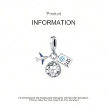 1 件旅行和假日系列饰品和吊坠，适合女孩零食链 Pando 手链 DIY（冰淇淋/飞机/机票/护照/太阳/月亮/饮料） - 彩色 - 查看 5