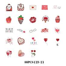 46 Stücke (23*2) Reiche Liebesbekundungen, selbstklebende Aufkleber im einfachen Stil, elegant und schön gestaltete Dekorationsaufkleber. Geeignet für Paare zum Dekorieren von Fotoalben, Tagebüchern, Tassen, Laptops und Handyen, um ihre Liebe auszudrücken. Schulmaterial, Rückkehr zur Schule