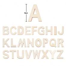 4" Wooden Letters - 26 Pcs Wood Alphabet Letters For Crafts Wood Letters Sign Decoration Unfinished Wood Letters For Painting/Wall Decor/Letter Board/DIY - Apricot - View 2