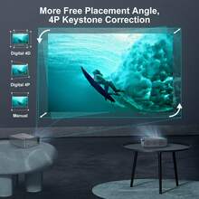 XGODY 8K 12000LM Projector Smart HD LED WiFi 5G Bluetooth USB Android Office Home Theater - UK Plug(220-240V) - View 5