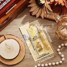 12 Pcs Vintage Painting Metal Bookmark Set Retro Oil Hollow Long Tassel Bookmark Students Reading Tool Creative Gift School Supplies For Book Lovers Friends Office School Stationery Supplies