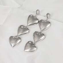 1 对新款时尚欧式金属光泽心形耳钉，时尚配饰 - 心形 - 查看 11