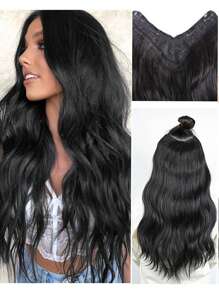 Extensiones de cabello con clip en forma de V, ombre, ondulado y rizado para festivales de música, clips de garra, pasadores de cabello, barrettes - Multicolor - Ver 16