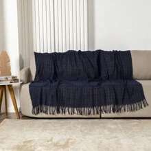Manta Artesanal Premium 100% Algodão Grande Para Sofa Capa protetor de Sofa - Azul Marinho - Visão 2