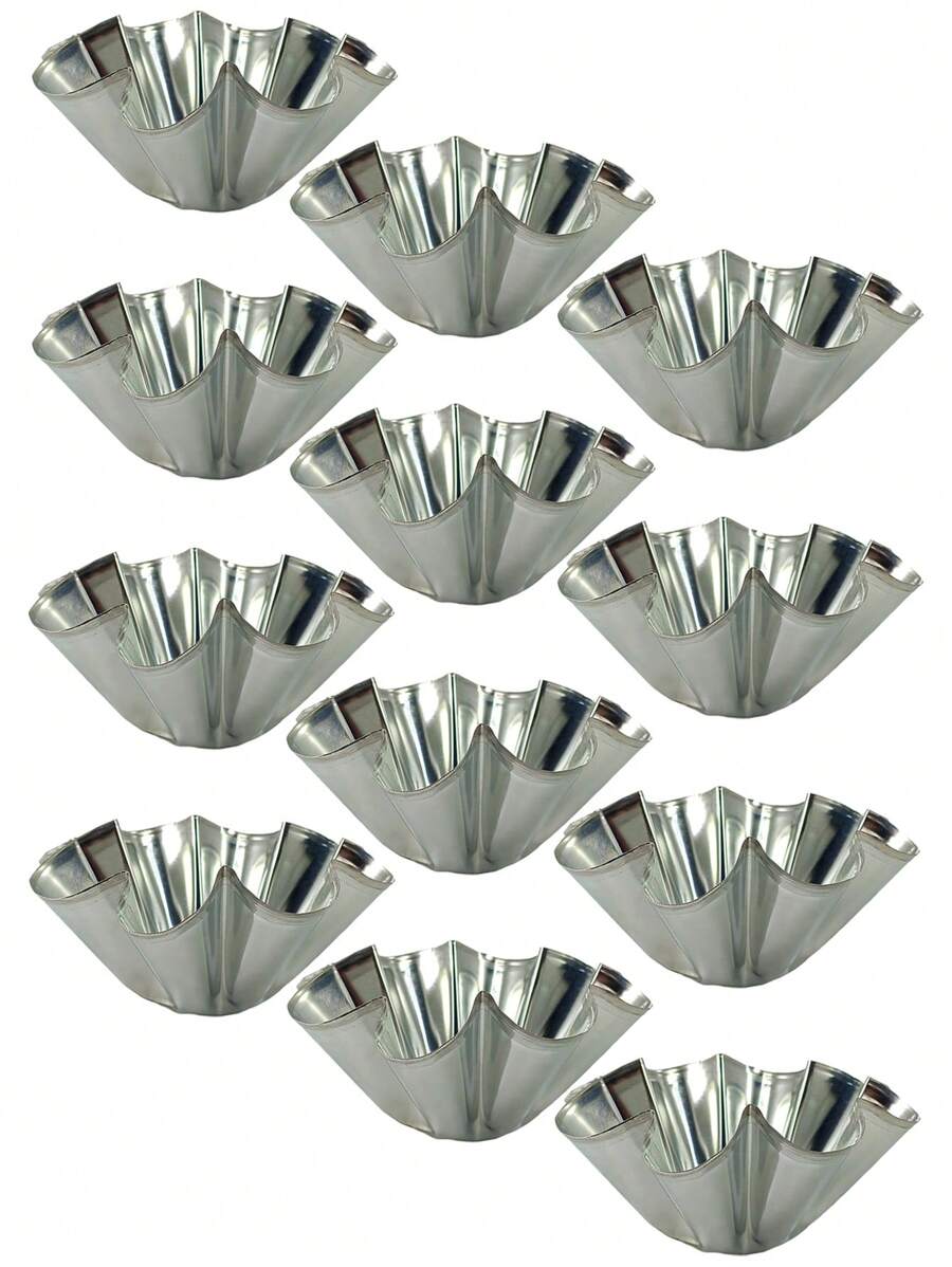 Set de 12 piezas de Moldes Para Pan Chino De Acero Inoxidable, 9 x 4 x 3.5 cm, Repostería, Horneado.