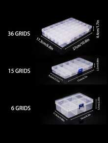 36 格透明塑料收纳盒容器，珠盒收纳盒，贴纸收纳盒，带可调节隔板的工艺品收纳盒，适用于珠子、艺术 DIY、工艺品、珠宝、渔具、标签贴纸收纳 - 多色 - 查看 10