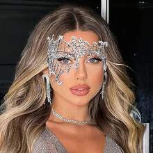 3 piezas Máscaras de encaje para Halloween y mascarada para mujeres, disfraz de fiesta - mascarilla - Ver 2