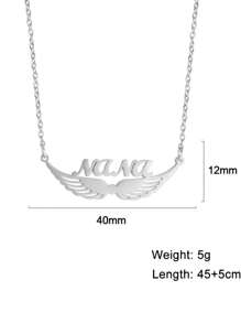 A Stainless Steel Wings Custom Name Necklace Personalized Custom Letter Fashion Necklace Angel Wings Delicate Jewelry Gift For Friends