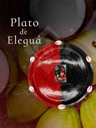 Plato Elegua Grande Artesanal Ofrendas Santería 22cm