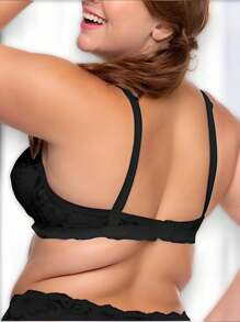Bra Without Cups 48 To 58 With Lace Plus Size Cup Bra Sensual Lingerie Bra - màu đen - Xem 2