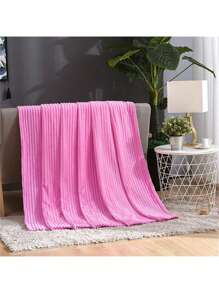 1 pieza Manta de felpa, ropa de cama de franela de microfibra suave, manta de sofá cálida y acogedora - Rosa rayado - Ver 4