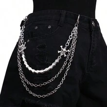 Punk Rock Hip Hop Street Style Double-Layered Metal Skull Waist Chain For Men, Chinese New Year, Valentine's Day Gift And Daily Wear - Multicolor - View 7