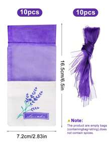 10/20/30/50 Pcs, Lavender Scented Sachet Empty Bag, Lavender Linen Bag, Fabric Freshener Empty Bag, Mesh Fabric Organza Gauze Bag, Wardrobe Aromatherapy Bag - For Dried Flowers Or Aromatherapy, Candy Gift Bag, Purple Mesh Drawstring With Ribbon, Hanging Closet Freshener, Long Lasting Closet Scent, Wardrobe Or Drawer Freshener.