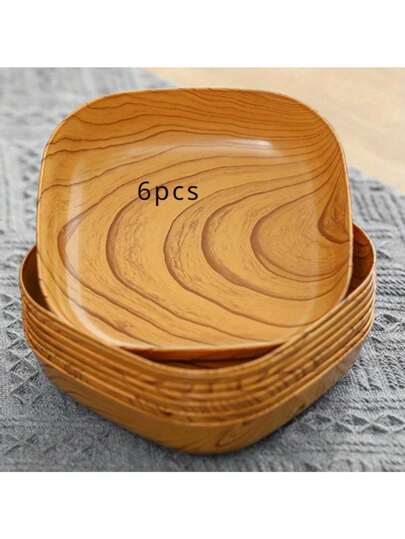 Juego de 6 platos de madera y plástico para aperitivos - Perfectos para restaurante, sushi, desayuno, frutas secas y talla grande!, Cocina, Regalo de Navidad