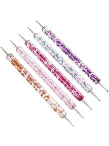 Nail Art Dot Tool Set -1/5 Pieces Bead And Flower Design Pen, Multi Head Precision Drill Bit DIY Nail Art Special