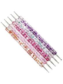 Nail Art Dot Tool Set -1/5 Pieces Bead And Flower Design Pen, Multi Head Precision Drill Bit DIY Nail Art Special