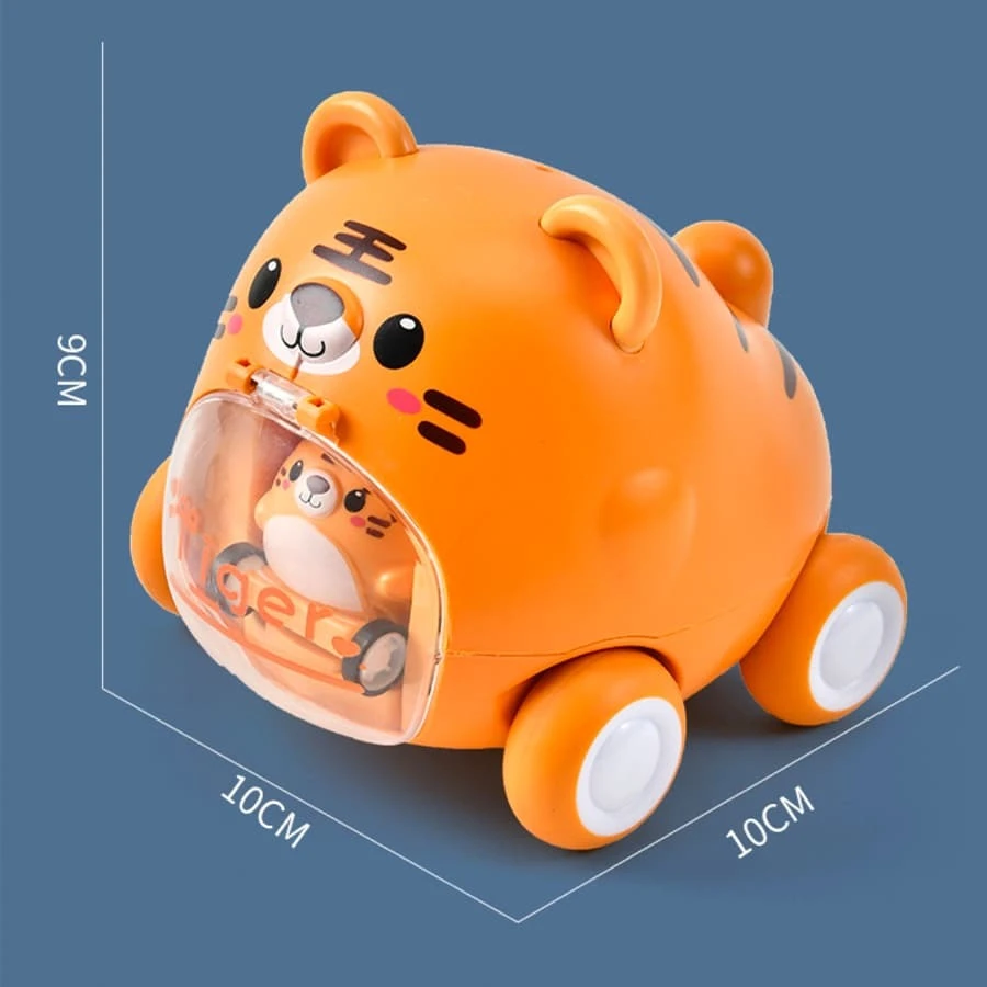 Push Toy Cute Pet Ejection Car Children's Inertia Toy Car Cartoon Bear