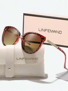 LINFEMAND Round Cat Eye Decorative Fashion Glasses, Unisex, Suitable For Driving, Beach, Travel, A Fashionable Gift For Summer Beach Vacation, Outdoor Activities And Travel - Multicolor - View 3