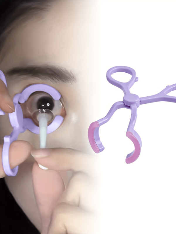 Kit 3 em 1 para inserção/remoção de lentes de contato invisíveis - Ferramentas fáceis de usar, inclui clipe de suporte ocular, plástico inodoro, com pinça e guia de alinhamento, uso confortável, maquiagem, barato, decoração de quarto, penteadeira, viagem, quarto, acessórios de maquiagem