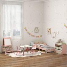 AIYAPLAY Caballete para Niños 3 en 1 Caballete Infantil de Doble Cara Caballete de Arte con Rollo de Papel Pizarras y 2 Cestas de Almacenamiento 54x46,5x93 cm - Rosa - Ver 10