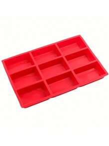 1 Peça Molde Retangular Vermelho de Silicone Reutilizável com 9 Cavidades para Bolos, Chocolates e Assados, Adequado para Padaria, DIY, Cozinha Doméstica, Festa do Dia dos Namorados, Decoração Doméstica, Presentes Domésticos - Vermelho - Visão 3