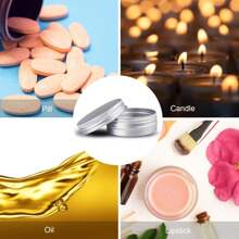 24 Pcs Aluminum Tin Jar Refillable Containers, Aluminum Tin Cans With Screw Lid And Labels, Refillable Travel Sized Cosmetic Containers Small Tins For Lip Balm, Lotion, Cream, Masks, Mini Candles, Cosmetics