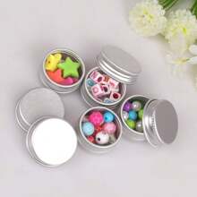 24 Pcs Aluminum Tin Jar Refillable Containers, Aluminum Tin Cans With Screw Lid And Labels, Refillable Travel Sized Cosmetic Containers Small Tins For Lip Balm, Lotion, Cream, Masks, Mini Candles, Cosmetics