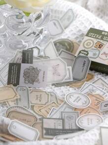 100入組混合圖案貼紙 - 綠色 - 查看 4