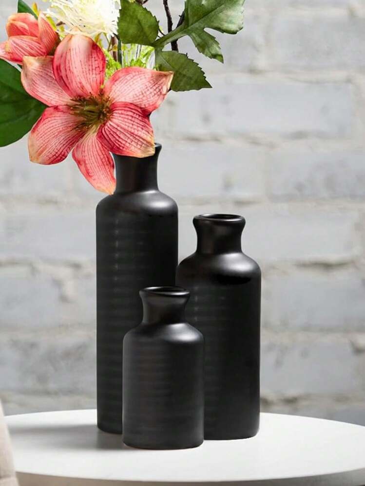 Set 2 Vasi Da Fiori In Plastica Lucida Per Interni - Moderni, Rotondi, Leggeri, Impermeabili, 9 Misure E 7 Colori (Scegli Variante), Fai Da Te Foro Di Drenaggio - 4