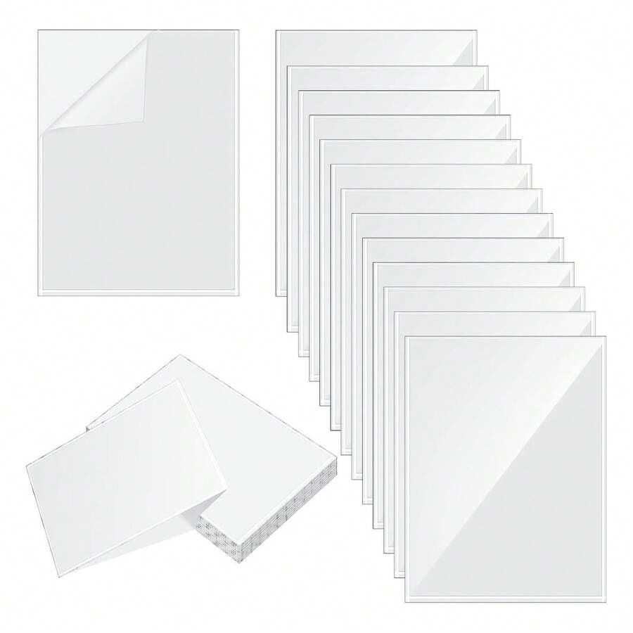 A4 20 Sheets Clear Vinyl Cold Laminating Sheets 8.3x11.7 Inches Self ...