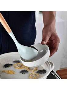 Set 12 espatulas utensilios de cocina de silicona con mango de madera - Rosa - Ver 7