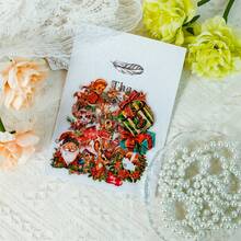 50 张圣诞贴纸散装，彩色 PET 圣诞老人贴纸包，适用于 DIY 水瓶剪贴簿日记本笔记本电脑电话圣诞派对装饰，防水礼物贴纸，适合成人青少年 - 彩色 - 查看 5