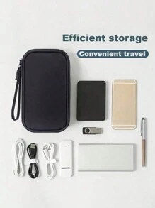 1PC Travel In Style With Our Waterproof Electronic Storage Bag - Perfect For U Disks, Hard Disks, Headphones, And More! For Fall Home Decor For Travel Storage Bag,Makeup Bag,Cosmetic Bag,Vacation Organizer,Large Capacity Makeup Organizer Makeup Case, For Lipstick, Brush, Skincare, Mobile Phone, Coin, Small Items, For Home,Gift,Vacation And Festival Halloween Christmas Multifunctional Use,Boho Vibes