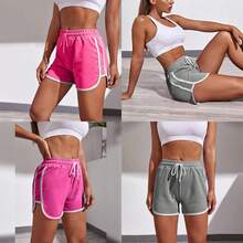 1-Piece Women's Dolphin Shorts Soft Comfy Drawstring Waist Running Athletic Workout Yoga Pants – Experience Ultimate Comfort, Style, And Performance For Your Active Lifestyle And Fitness Goals - màu xanh mòng két - Xem 4