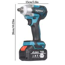 Cordless Electric Impact Wrench 1/2 Inch For Car Home, 580Ft-Lbs(800N.M) Brushless, 3300RPM High Torque Gun W/ 2x 4.0Ah Battery, Charger Tools
