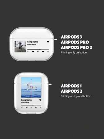 1 st. anpassad text på Apple Wireless Earphones-fodral, kompatibelt med 1/2, Pro, 3, 4, anpassade hörlursfodral, street casual chic