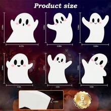 3/4 pièces Décorations d'Halloween mignonnes pour l'intérieur - Décoration d'Halloween/Décoration de fantôme, Panneaux fantômes en bois d'Halloween pour table, bureau, étagère à étages, cheminée - Décorations fantômes d'Halloween effrayantes