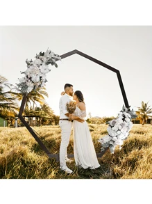 Wooden Wedding Arch 7.2 Feet (With Supporting Poles), A Seven Story Wooden Wedding Arch Used For Weddings, Parties, Indoor, Outdoor, Background, And Garden Decoration,Halloween And Decorations - 7.2英尺 - 查看 4